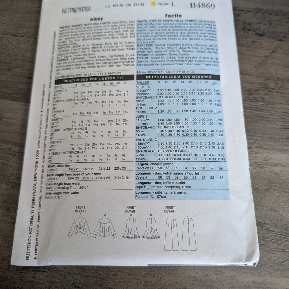 Butterick Pattern - Picture 2 of 2